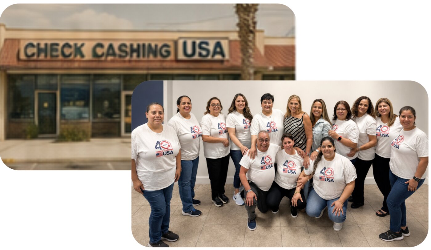 La tienda original de Check Cashing USA y nuestro equipo hoy